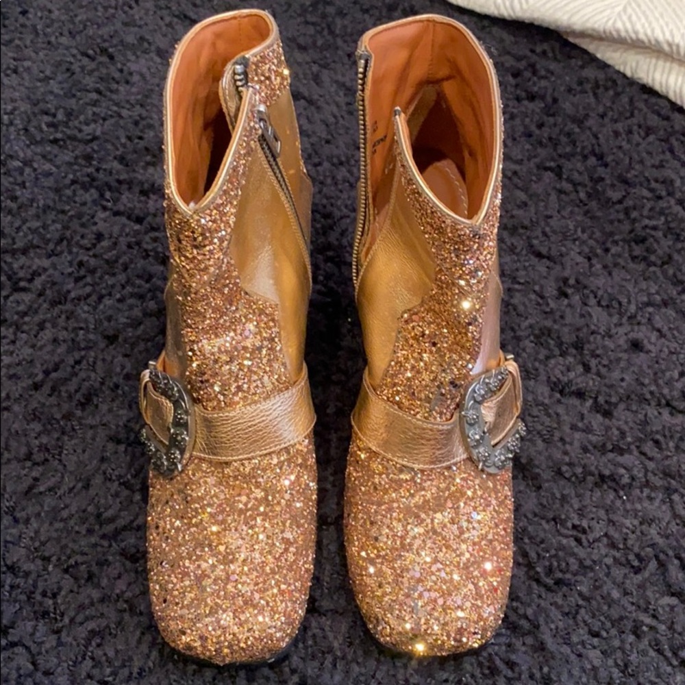 Coach sparkle booties